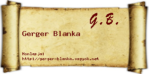 Gerger Blanka névjegykártya